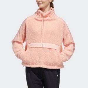 ADIDAS 🌸 Pink Sherpa High Neck Pullover
